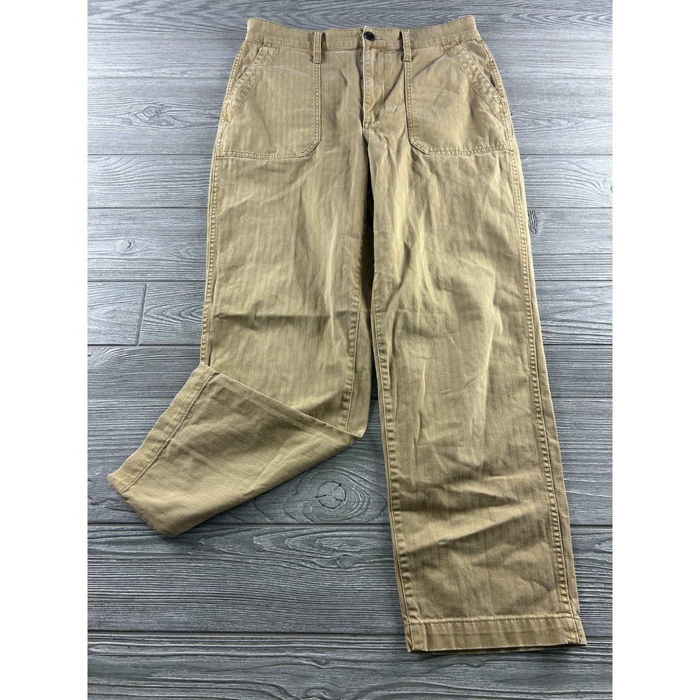 Madewell Womens 29 Khaki High Rise Straight Chino Textured Pants Beige